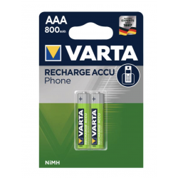2 x Varta AAA HR03 rechargeables